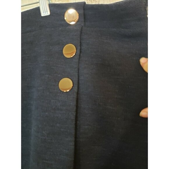Loft Dressbarn Womens Skirt Wool,  blue with bottons. Size 26 plus New MS $69.50 - Picture 5 of 6
